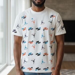 Nike White T-Shirt with Red Logo